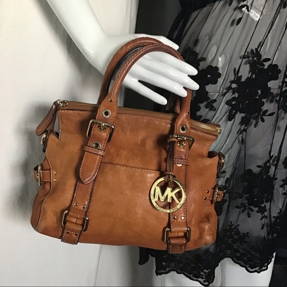 Michael Kors Bags | Mk Leather Handbag Satchel | Poshmark